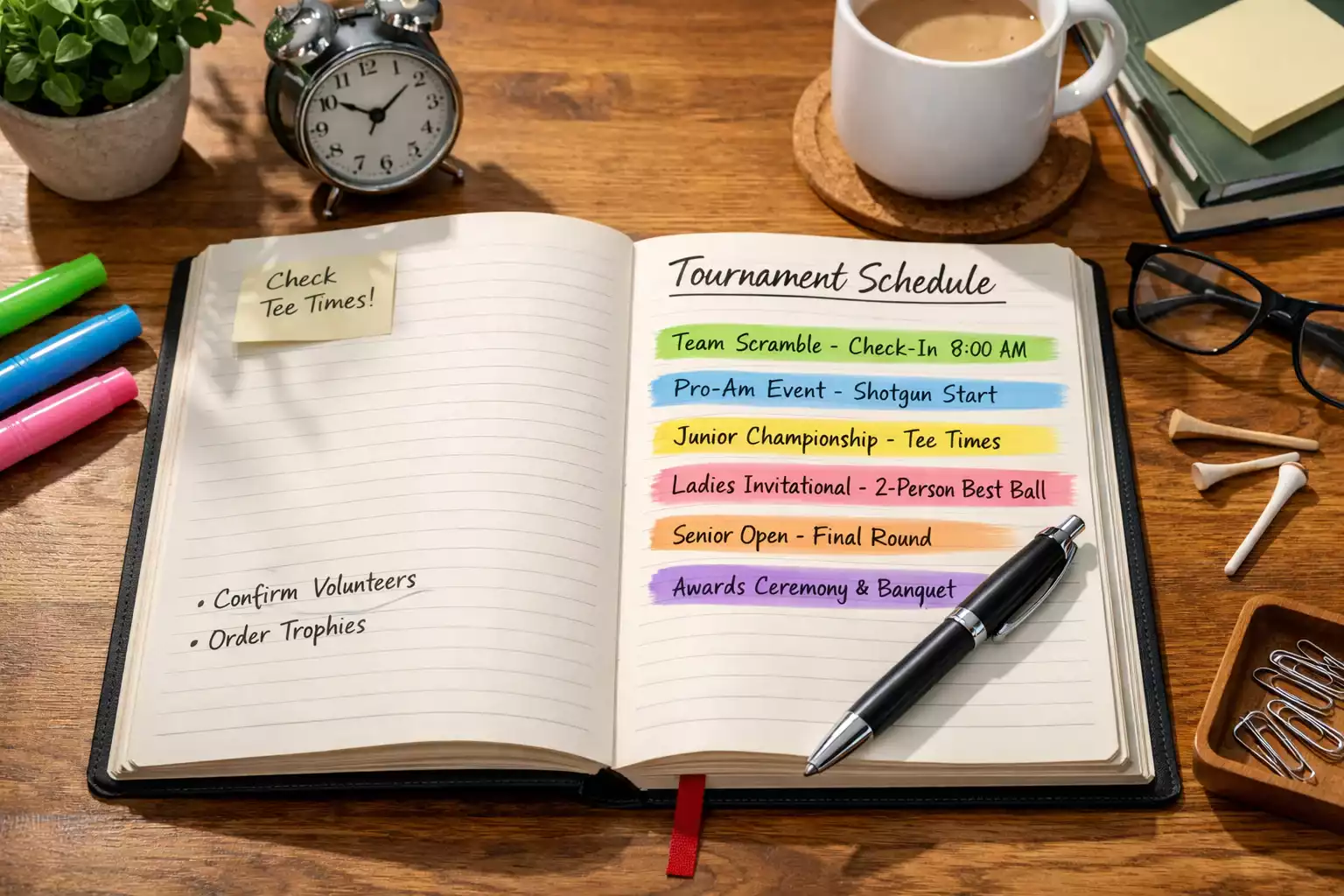 Calendario de torneos de tenis marcado
