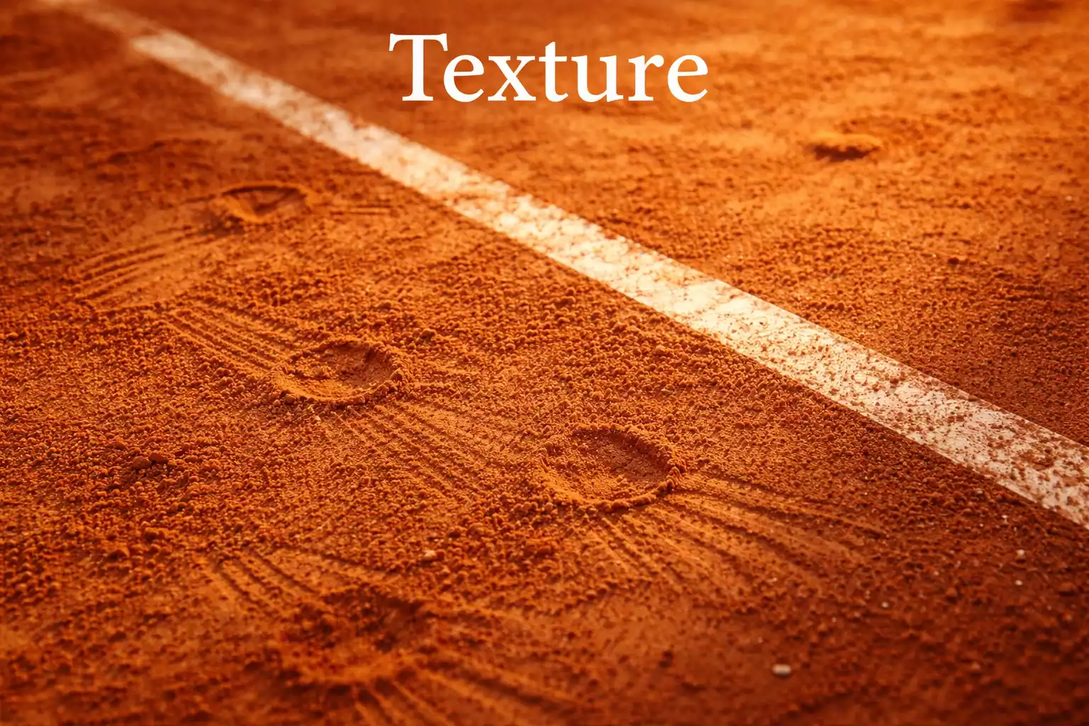 Pista de tierra batida con líneas marcadas