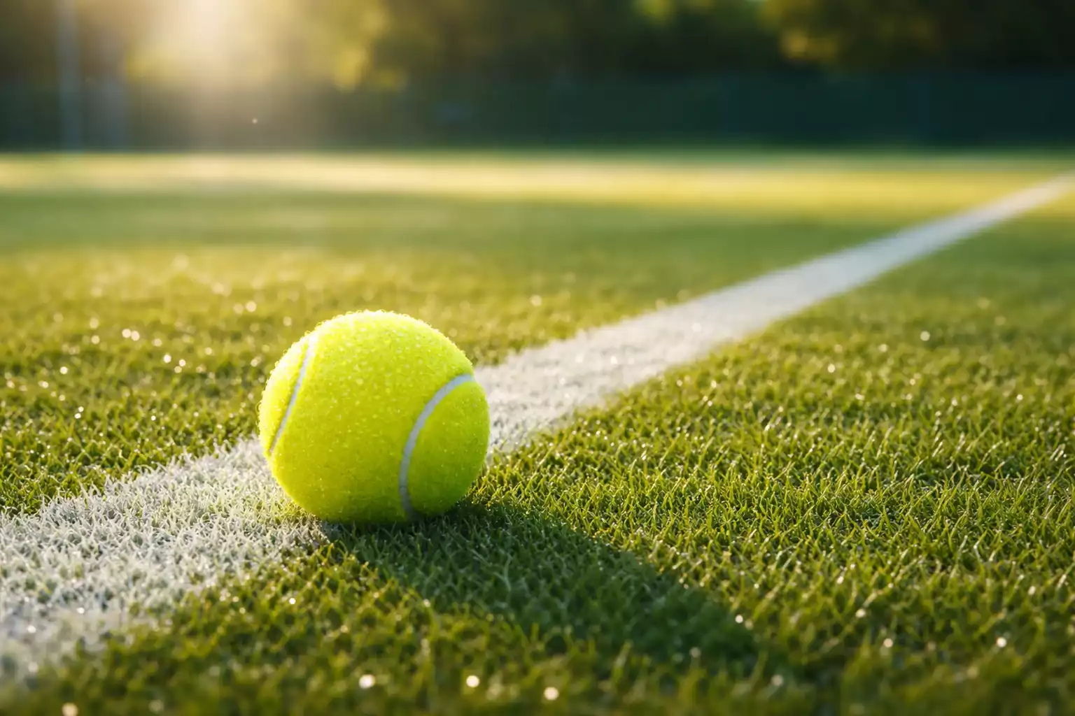 Césped de Wimbledon con pelota de tenis